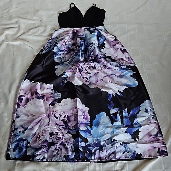 Sweet Storm Women's Floral Spaghetti Straps Maxi Dress Black/Purple Small - Picture 16 of 16